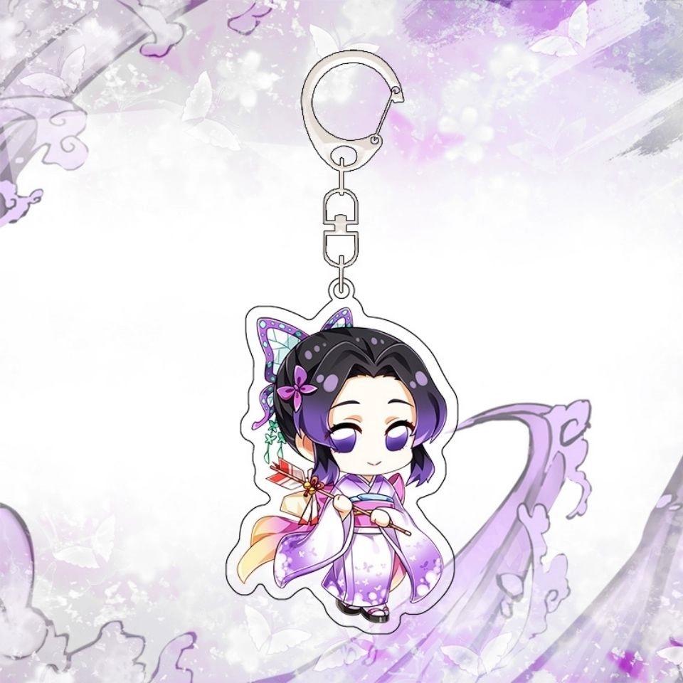 Keychain Pendant Anime Demon Slayer Kimetsu No Yaiba Kamado Tanjirou Double Sided HD Bag Pendant Gift For Fans Cosplay Props Jewelry Gift