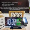Projektions-Digitalwecker, Temperatur, Luftfeuchtigkeit, Nachtmodus, Schlummerfunktion, 12/24 Stunden, USB-betriebene Projektor-Tisch-LED-Uhr