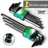 S2 Alloy Torx Hex Wrench Set - Six-Point Star Screwdrivers