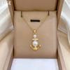 Pearl Anchor Light Luxury Temperament Gorgeous Full Diamond Necklace Female Versatile Clavicle Chain Titanium Steel Chain