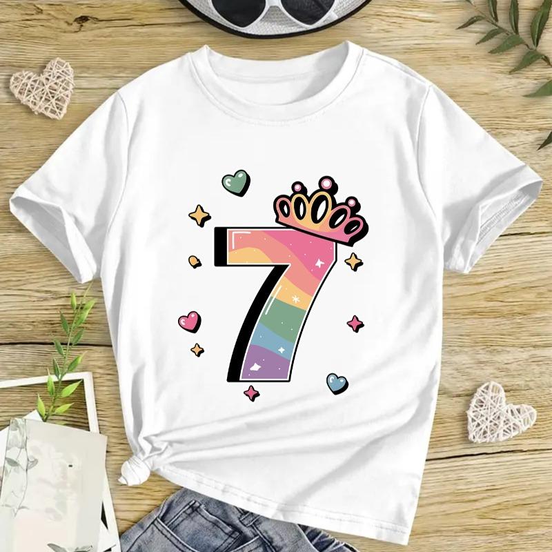 Cute Girl Creative Digital Print - Comfortable and Versatile T-Shirt 110 белый