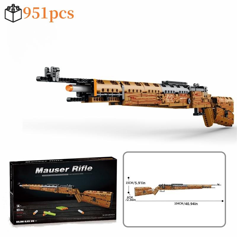 Technical WWII Kar98k Sniper Rifle Building Blocks Toy MOC Assembly Bricks Gift for Kids Birthday Christmas Halloween gifts