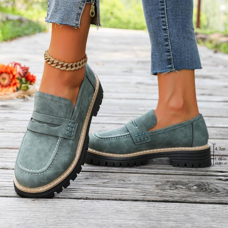 New Spring and Autumn Casual Scrub Women's Shoes Thick Heel Platform Retro