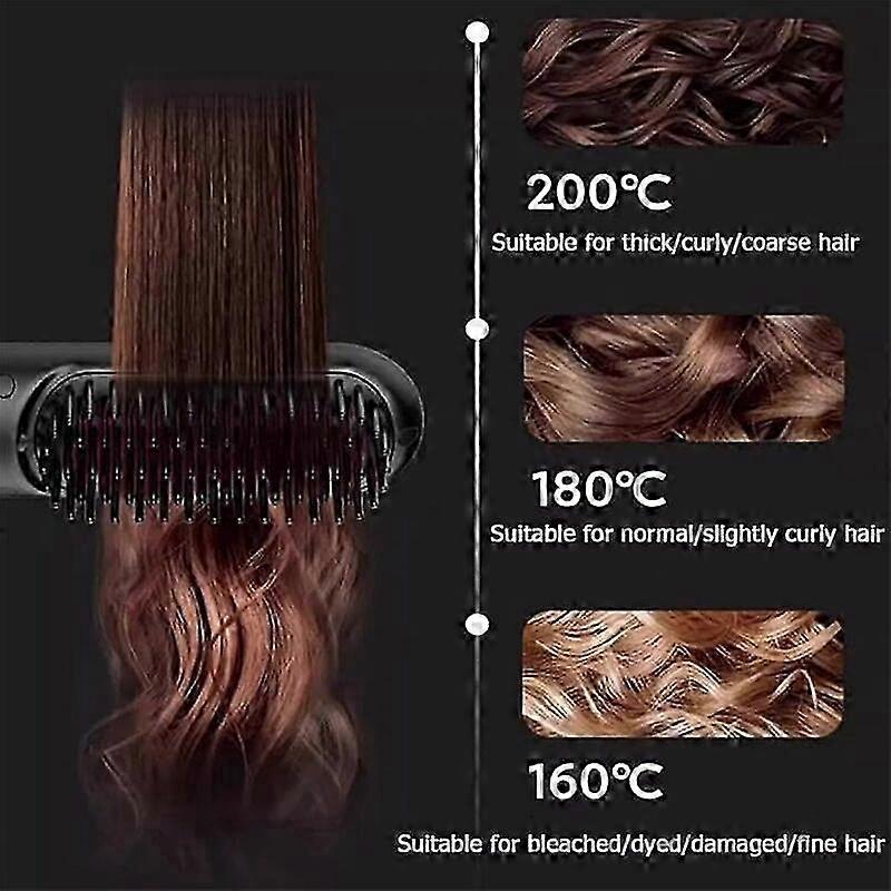 Go Brush Pro Portable Hair Straightener Brush, Ionic Straightening Brush for All Hair Types, Fast Styling, Anti-Scald Design, Travel-Friendly