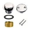 Industrial Bathtub Drain Set with Tip Toe Functionality & Overflows Protections Metal Bath Drain Replacement for Bathroom