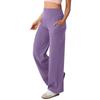 Women's Fashion Casual Solid Color Print High Waist Trousers Pants & Capris