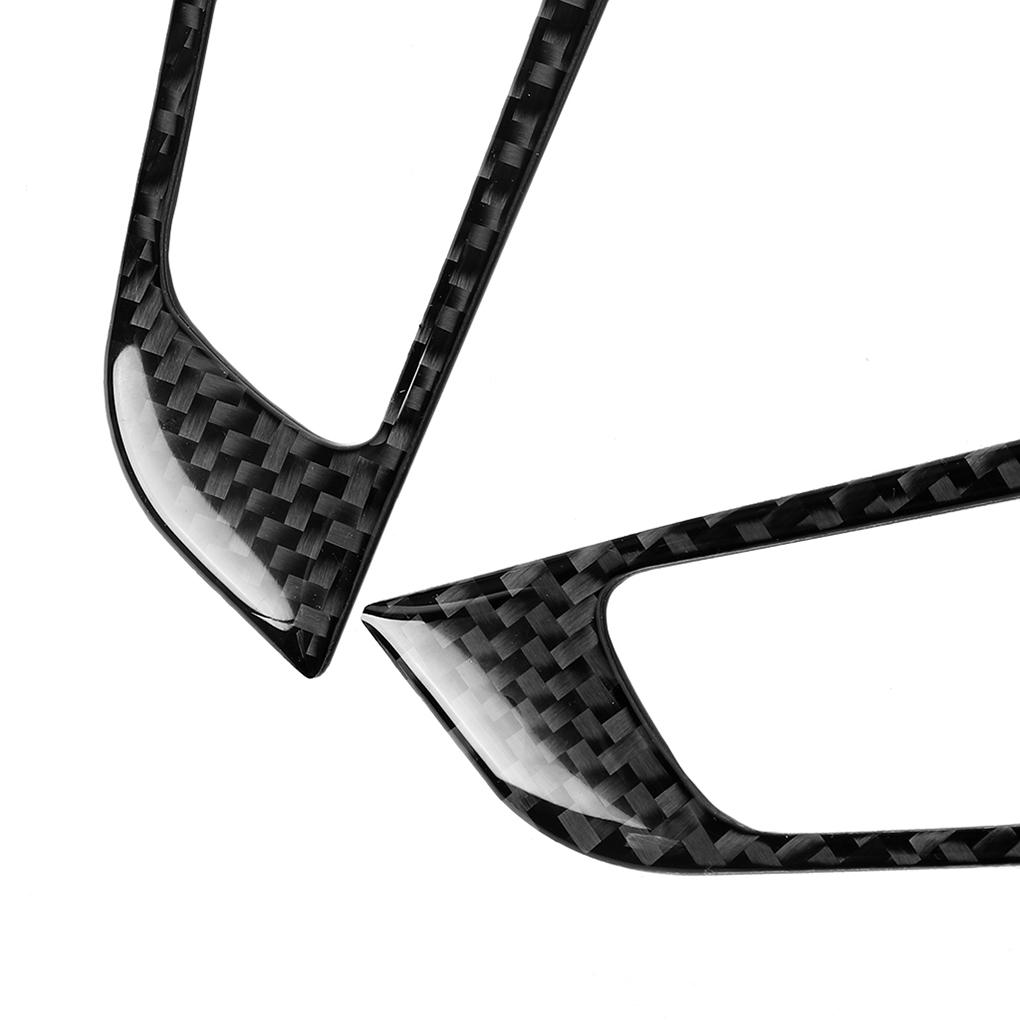 2pcs/set Steering Wheel Decorative Frame Cover Carbon Fiber Decor Replacement For Alfa Giulia 2017-2019