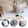 Luxury Embroidery Cushion Cover Ruffle Lace Wrinkle Pillow Cover Cake Layers Princess Bedding Pillowcase 45x45cm