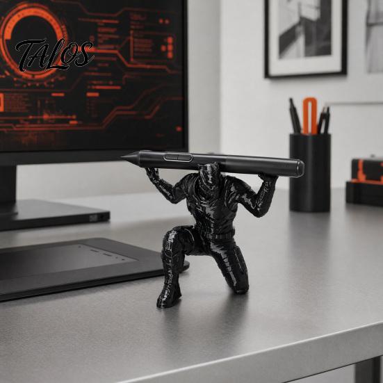 Tactical Hero Pen Stand, 3D Printed Desk Organizer, Action Figure Pencil Holder for Office, Collectible Gift