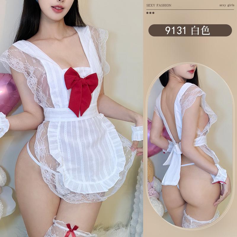 Sex lingerie sexy pure desire maid love suit bow apron maid lace uniform passion sex clothes