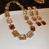 Headchain Rhinestone Tassel Earring Multifunction Sparkling Necklace  Birthday Gift