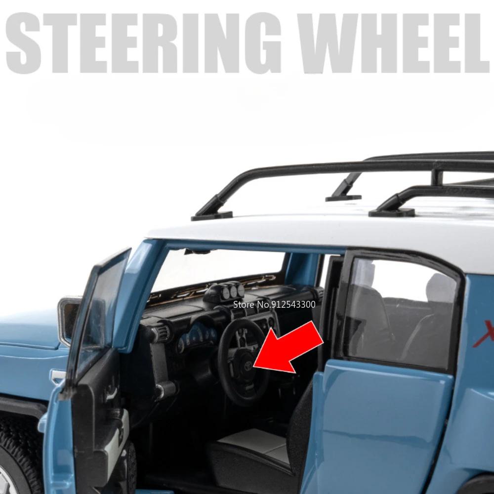 1:24 FJ Cruiser Prado LC250 Car Model Toy Metal Diecast Sound Light Shock Absorption Off-road Vehicle Simulation Boys Gifts