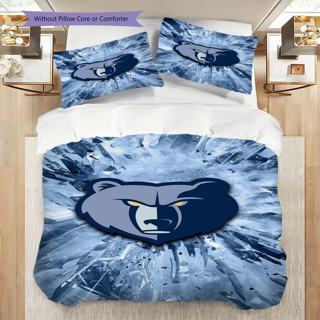 Memphis Football Helmet Three-piece set(1 * duvet cover + 2 * pillowcase, without core)Christmas birthday gift Duvet cover and pillowcase Bedding set