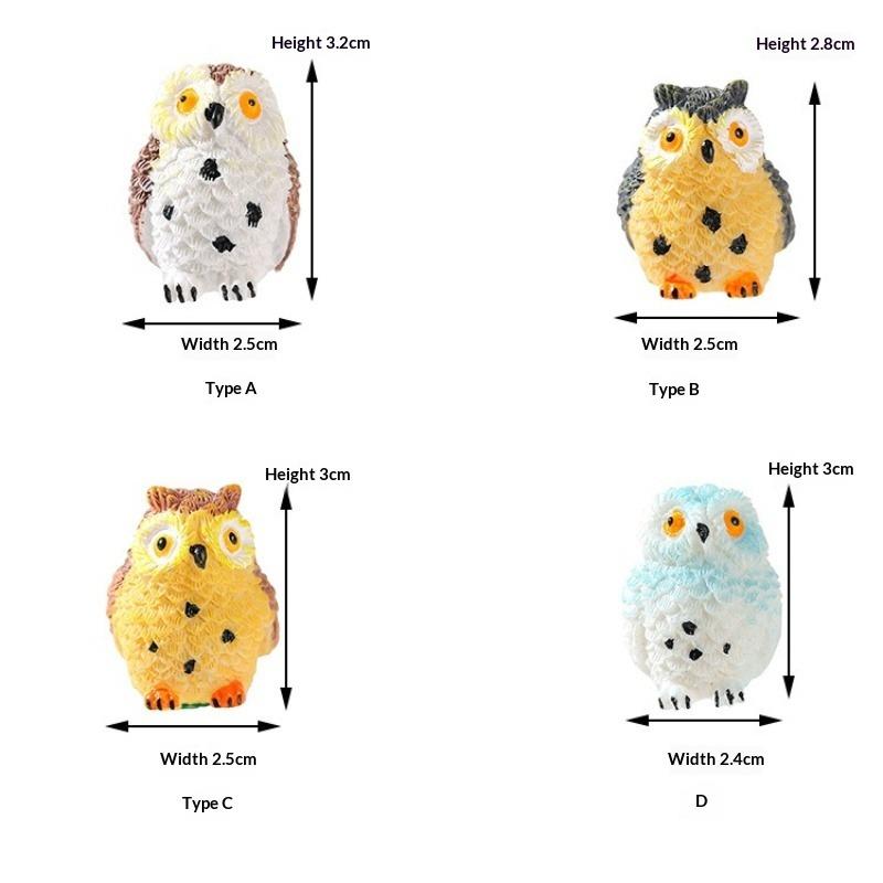 4pcs Barefoot Owl Moss Micro Landscape, Creative Green Plant Decoration Ornaments, Fresh Gifts For Friends