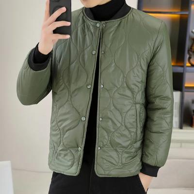 Męski jesienno-zimowy nowy styl plus aksamit pogrubiony styl koreański modny wszechstronny bawełniany płaszcz młodzieżowy casualowa ciepła kurtka