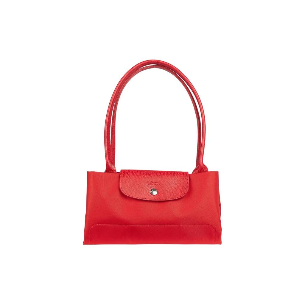 LONGCHAMP Le Pliage Green Recycled Canvas Leather Trim Dumpling Bag Handbag , Shoulder Bag Women's Tomato Red (Unisex) Shoulder Bags