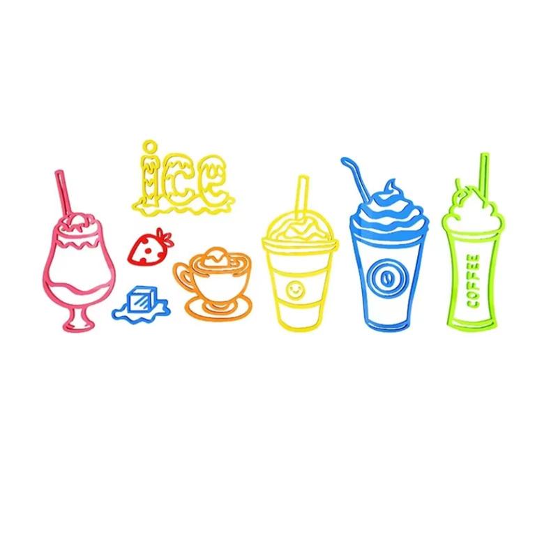 Drink Shop Dessert House Wall Decorations Stickers Color Ice Cream Pattern Wall Stickers 3D Acrylic Wall Stickers Modern Style