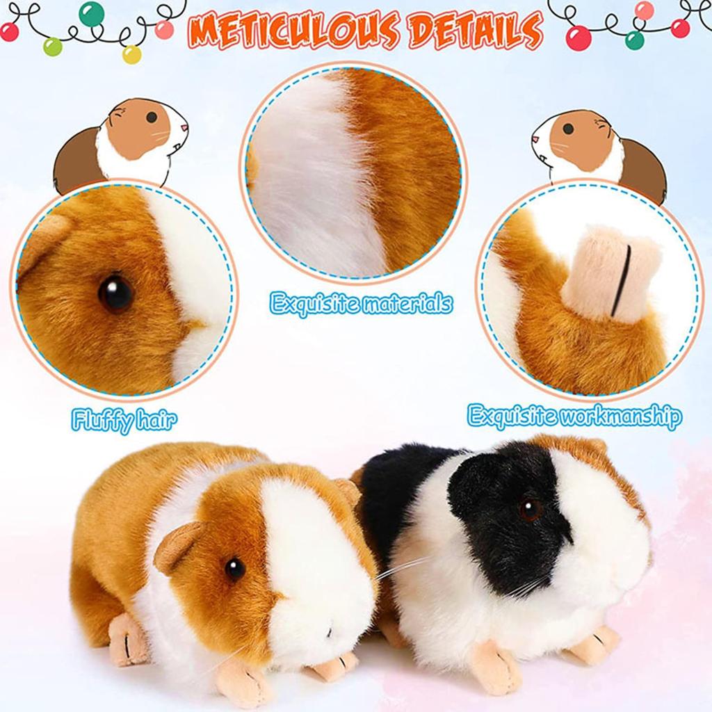 MIMIA Guinea Pig Body Small Pet Pig Pillow, Gift, Animal, Fluffy, Large, Cute, Realistic, Kids, (Guinea (Calico))