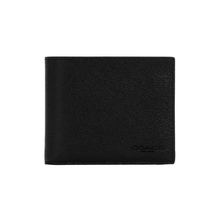Coach 3 In 1 Wallet 11 Solid Color Folded Short Leather Wallet Men Wallets Black C6331-BLK Black