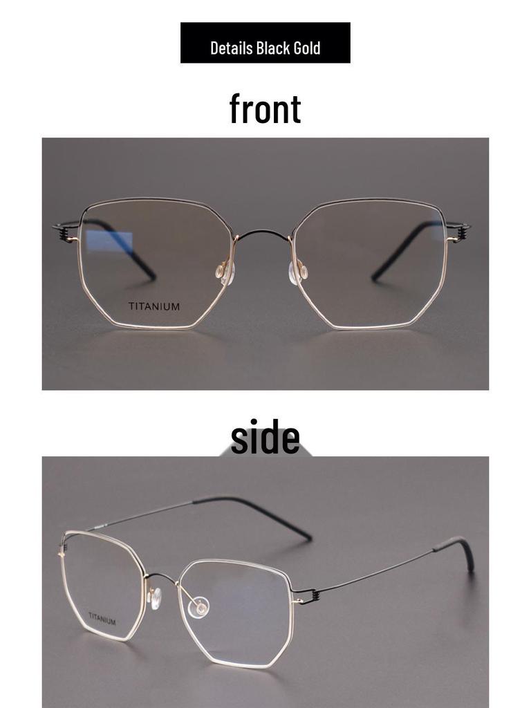 Linde Ultra-Light Esben Irregular Polygonal Anti-Blue Light Myopia Glasses Frame