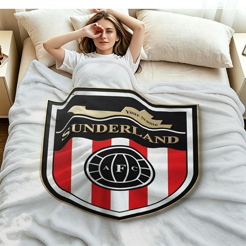 1PC Sunderland A.F Custom Name Patterned Flannel Blanket Suitable For All Seasons for Home Decor Warmth and Comfort Gifts Holiday Present