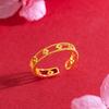Fresh Sweet And Adjustable Open Ring In Eyecatching Interlocking Brass Gold Plating Women For