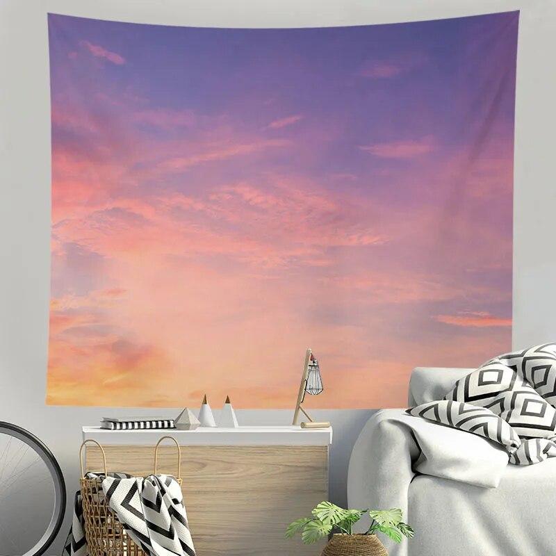Tapestry Beautiful Small Fresh Blue Sky and White Clouds Background Room Living Room Personalized Home Decoration Hanging Cloth