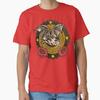 Hand Painted Bat Flying Above Red Flowers Classi Made In Usaaus Tshirt S2xl