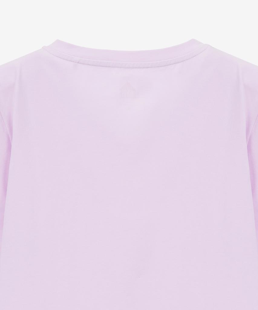 BASIC HOUSE Women'S V-Neck Stretch Slim Fit Short Sleeve T-Shirt Lavender Lats0204 (B Type)