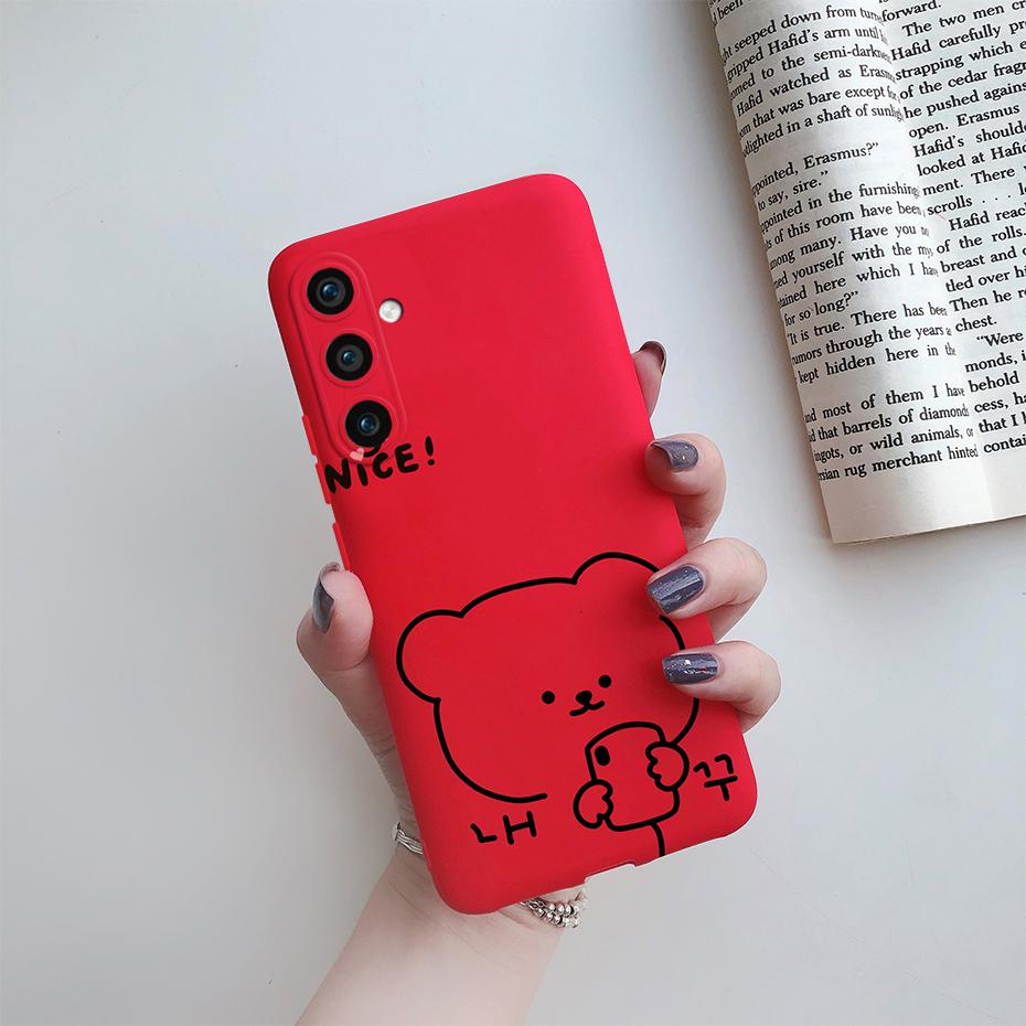 For Samsung Galaxy S23 FE 5G Matte Phone Case Cute Cat Cartoon Soft Silicone Back Cover For Samsung S23 FE S23FE S 23 FE 5G Case