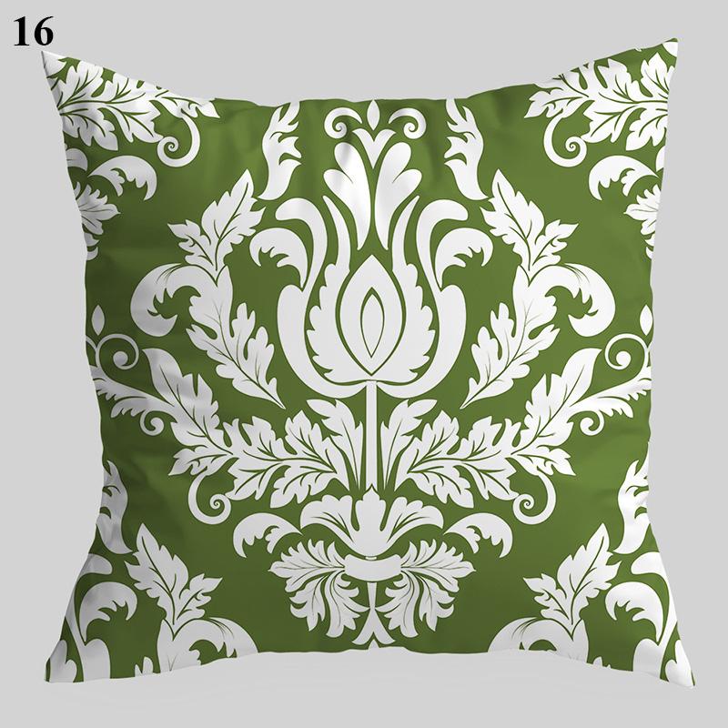Nordic Style Throw Pillowcase Dark Green  Geometric Leaf  Sofa Car Decoration Cushion Cover Home Decor