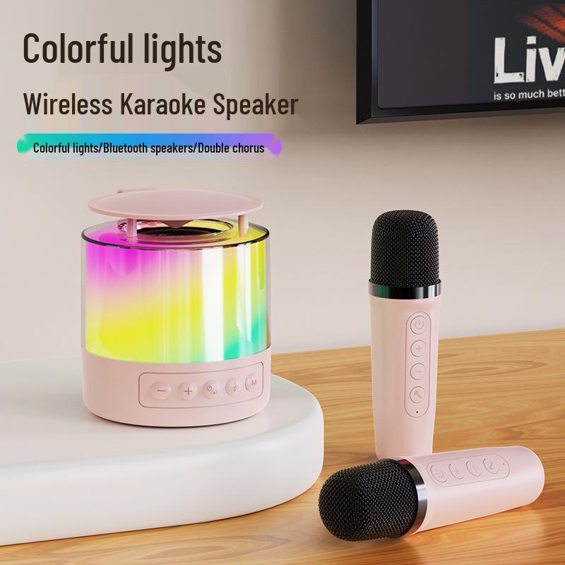 New K19 Wireless Bluetooth Speaker Microphone: Portable, Outdoor/Indoor Karaoke with Lights