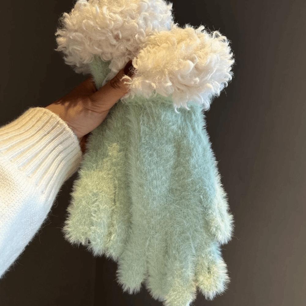 Touch Screen Cold-proof Gloves Thickened Warm Leisure Gloves Fashion Knitted Gloves  Women