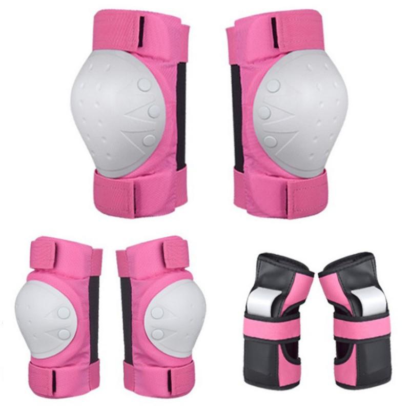 6-Piece Kids Adult Roller Skating Safety Gear Set Knee Elbow Wrist Hand Protection Inline Skates Scooters Balance Bikes