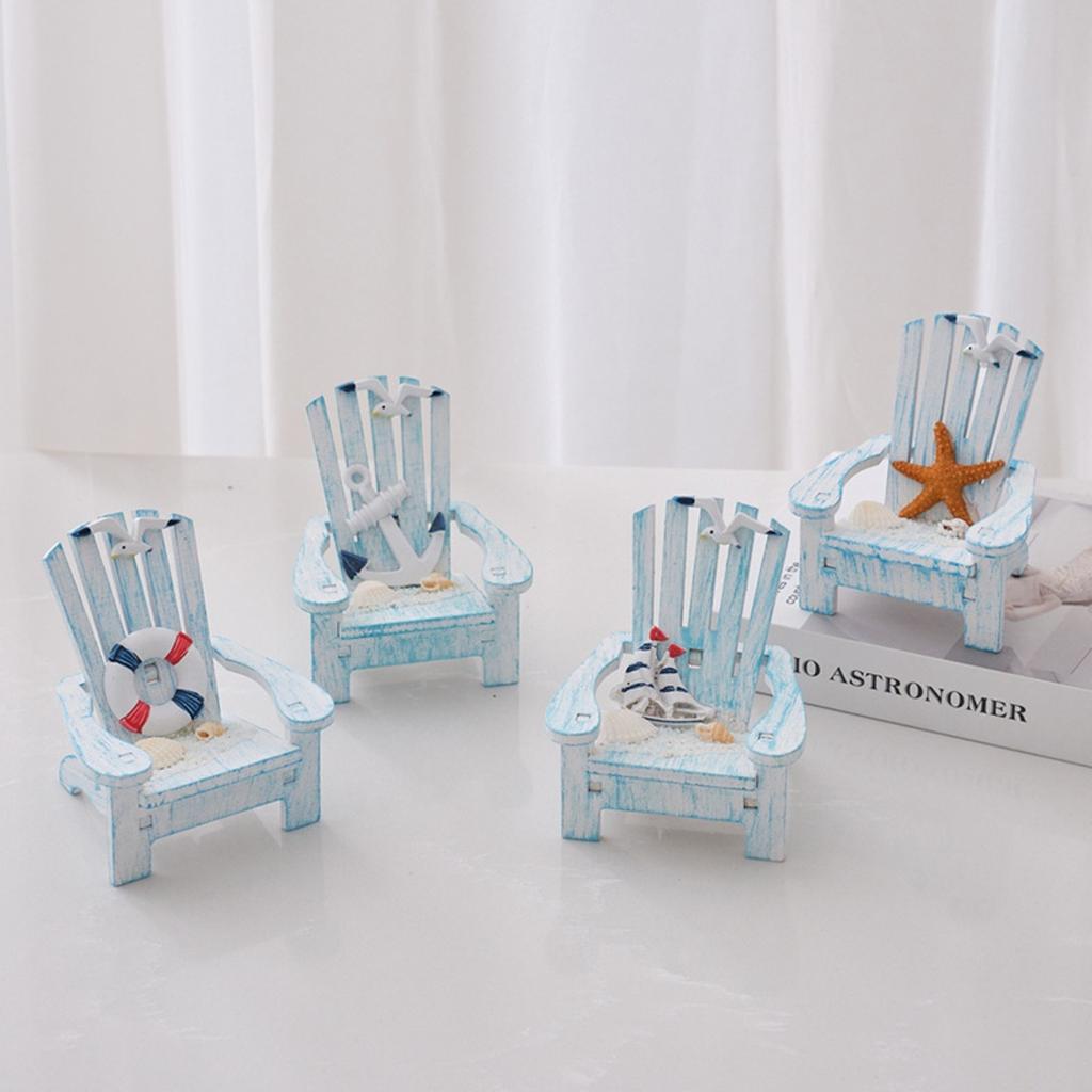 Mediterranean style mini beach chair decoration, children's room ocean style desktop small box decoration, shooting props