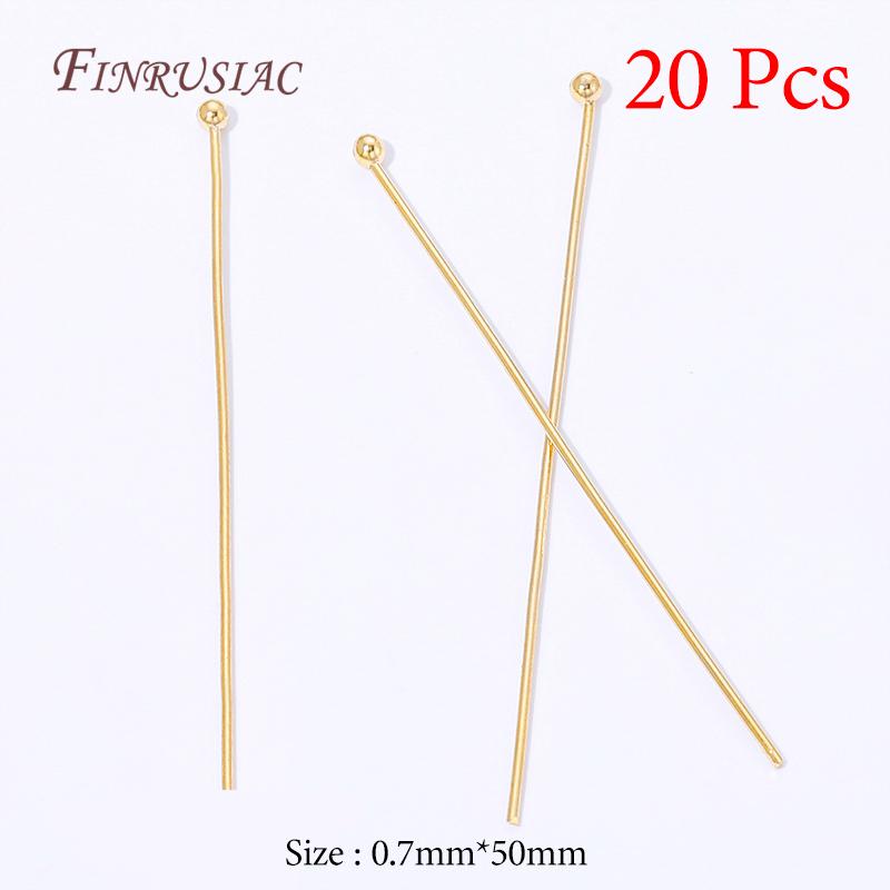 18K Gold Plated Head Pins DIY Earrings Findings,Brass Flower Head Pins For Jewelry Making Supplies Accessories