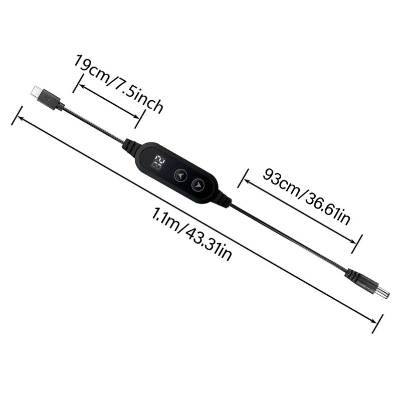 Type C to DC5525 5.5X2.5MM Power Cable PD100W 28 Interchangeable Tips PD5V-20V Optional for Various Electronic Devices