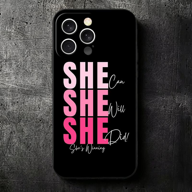 Girl Boss Lady Pink Soft Phone Case for iPhone 16 16E 17 Air 15 Pro Max 14 Plus 13 Mini 11 12 7 Black Cover Back Shell