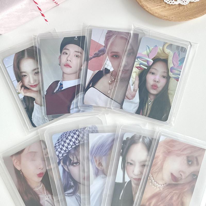 50 Adet Buzlu Şeffaf Kart Kılıfı Saklama Çantası Kart Fotoğraf Koruyucu Ticari Kartlar Kalkan Kapağı Paketleme Çantası Kilitli Poşet