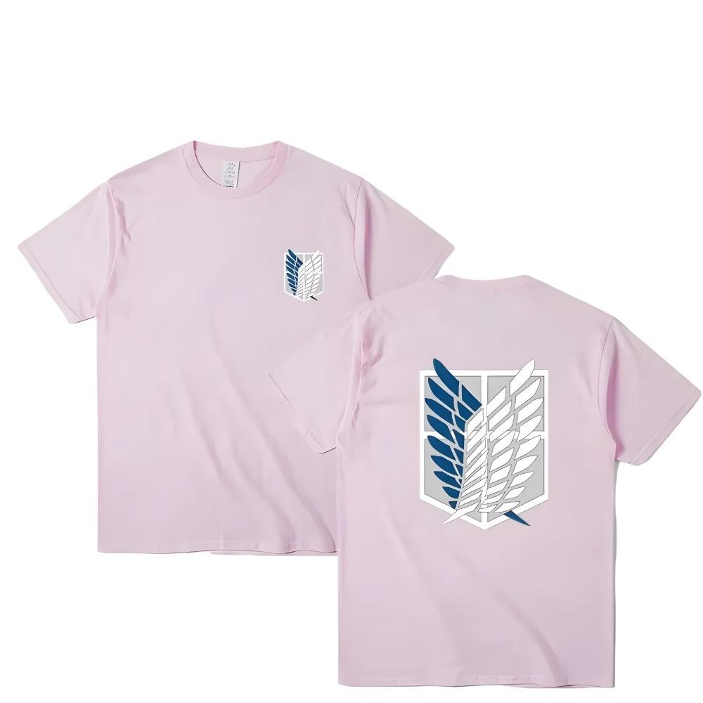 Attack On Titan T-shirt Wings of Freedom Short Sleeve Ackerman Mikasa Eren Jaeger Men Cotton Tops Summer Oversized O-Neck Tee