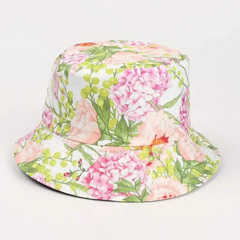 

Spring and Summer Polyester Cartoon Print Bucket Hat Fisherman Hat Outdoor Travel Sun Cap for Girl and Women 10 56-58cm wear жовтий