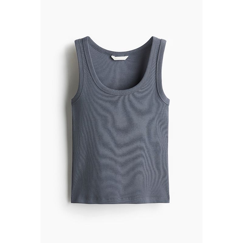 

HM Женская одежда Жилет 2025 Лето Новый Рубчик круглый вырез Облегающий Модный Удобный Нижнее белье Майка 1257593