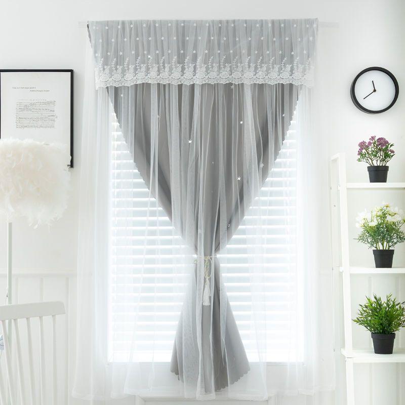 Self-Adhesive Blackout Velcro Curtain with Header for Balcony, Bedroom, Bay Window