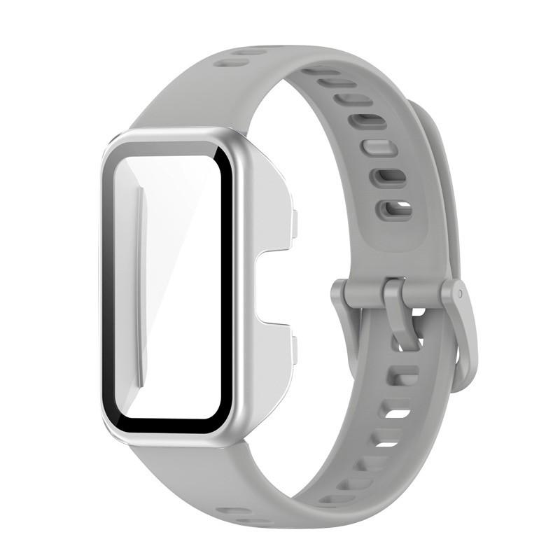 Silicone Wrist Strap and PC Hard Case For Huawei Band 8 9 10 Bracelet Wristband Belt for Huawei Band10 Accessories