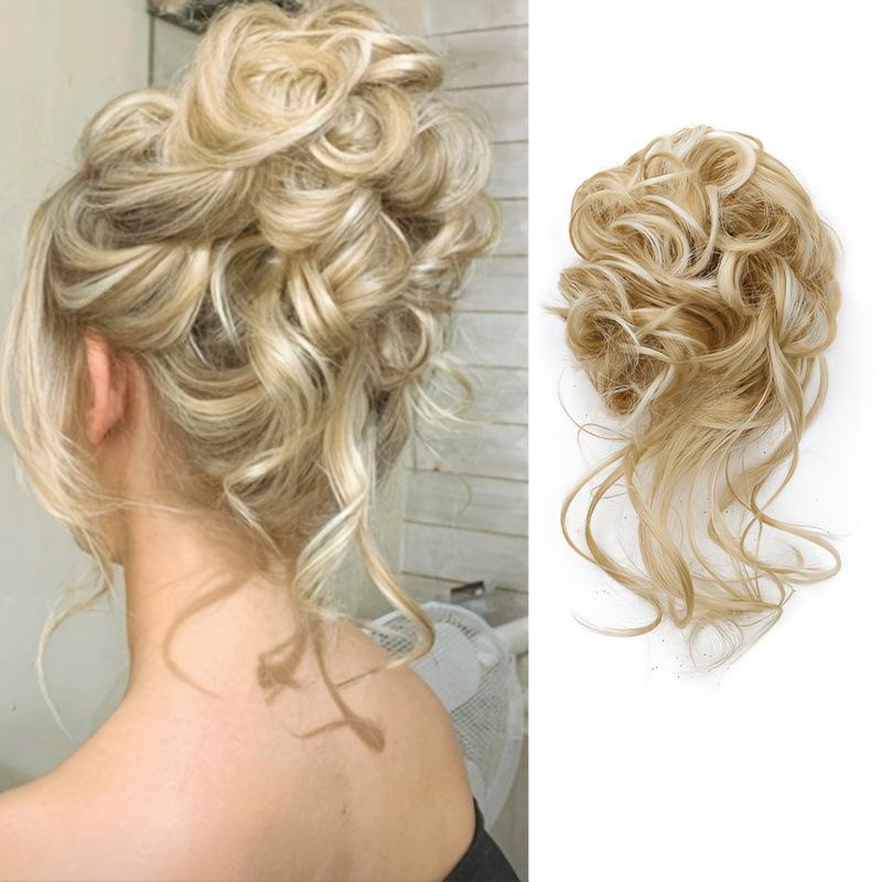 Europäisch-Amerikanischer Stil Blütenknospen Haargummi Scrunchie für voluminöse lange Haarknoten Frisuren