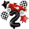 New Lightning Racing Cartoon Theme 40 Inch Black And White Stripe Digital Balloon Package For Children'S Birthday Party
