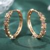 Crystal Zircon Stone Earrings Copper Butterfly Round Earrings Classic Wreath Hoop Earrings  Daily