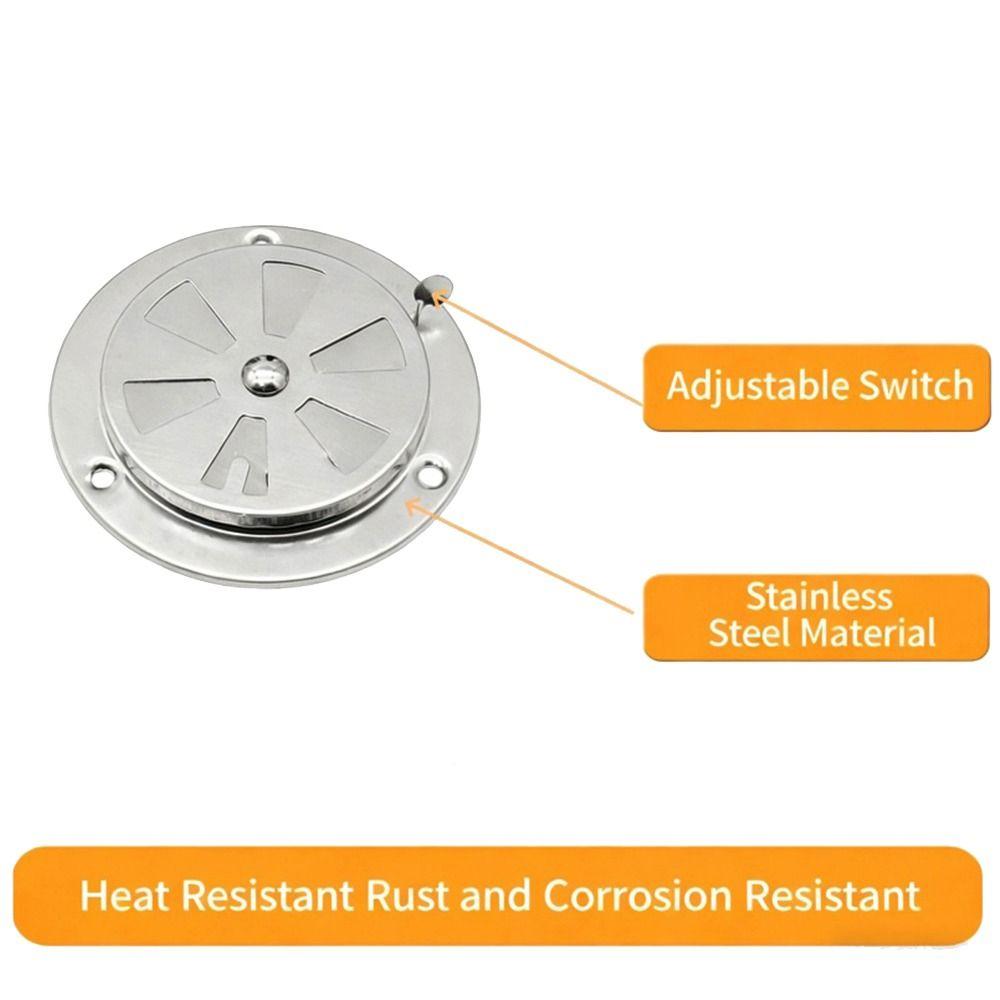 1Pcs Adjustable Vent Hole BBQ Grill Exhaust Vent Silver Air Control Valve  for Oven Test Chamber