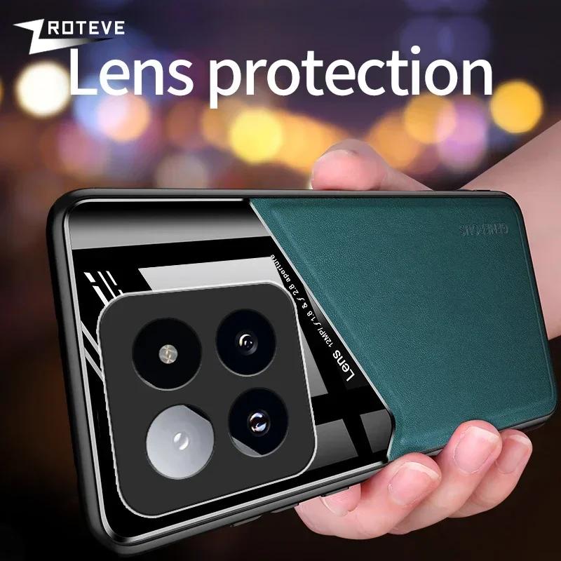 For Xiaomi14T Pro Case Leather Texture Soft Frame PC Cover For Xiaomi 14T 14 Ultra Mi 13 13T Xiomi Mi13 Lite Mi14T Cases