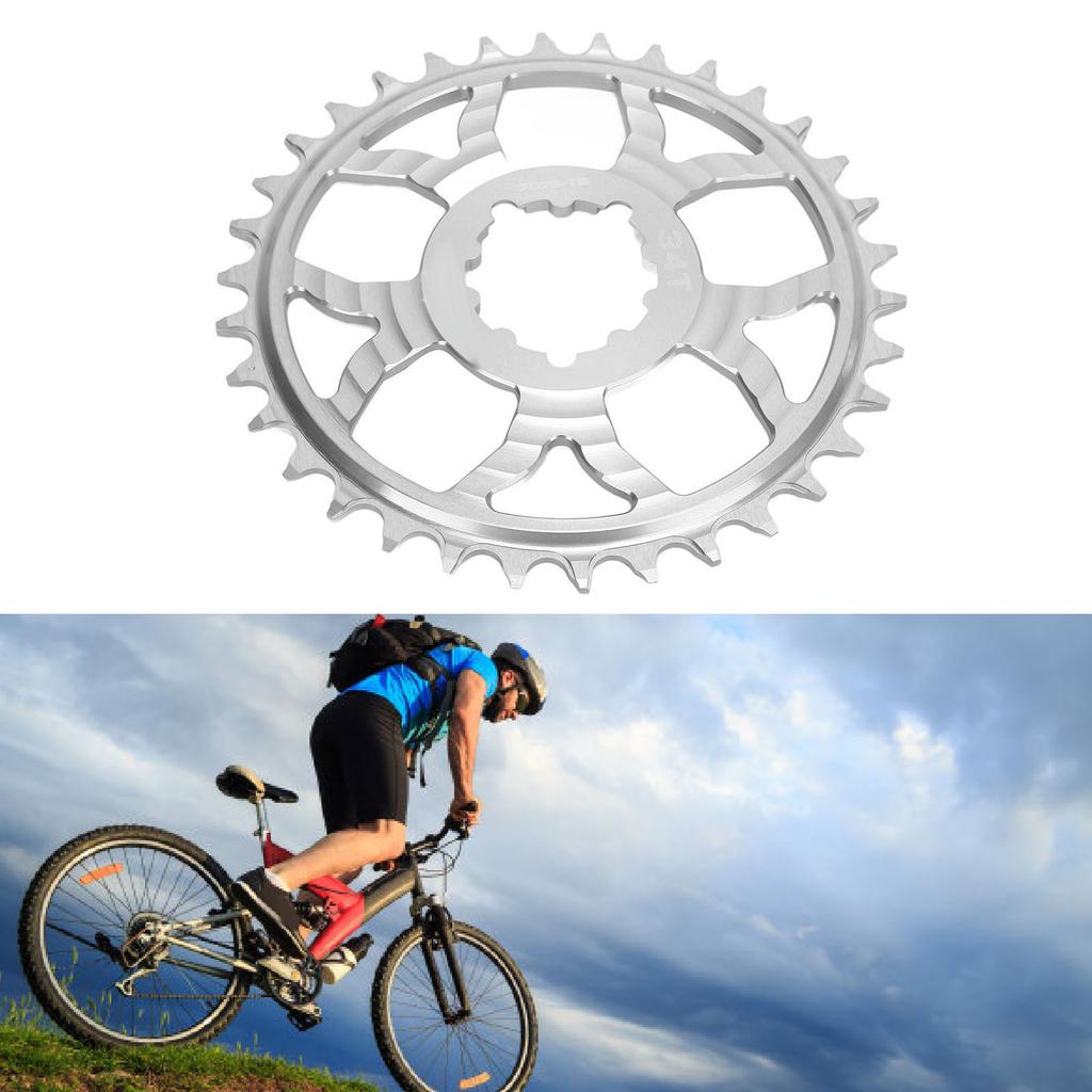 34T Bike Chainring 7075 Aluminum Alloy Positive Negative Tooth Round Chainwheel for GXP Road Bikes